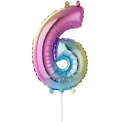 Радужная Шар цифра &quot;6&quot;, 40см Радуга под воздух 1206-1123