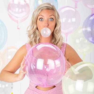 Шарики из фольги Шар BUBBLE 45см Кристалл Blue