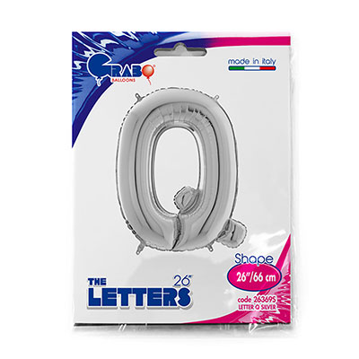 Шарики из фольги Шар буква "Q", 66см Silver