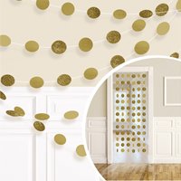 Гирлянда Круги Gold блеск 2,1м 6шт
