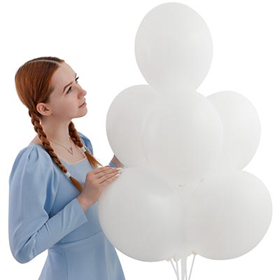 Шарики из латекса Шарик 32см, цвет 002 Пастель White