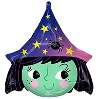 Шар фигура Ведьма милая зеленая