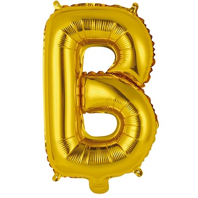 Шарики из фольги Шар Мини буква "В", 36см Gold