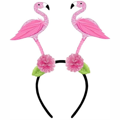 Ободок-антенки Фламинго Цветы блеск