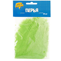 Зеленая Перья декоративные Зеленые 10см 30шт 1501-4979