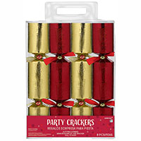 Новый год Хлопушки-сюрприз красные и золото, 8 шт 1501-5642