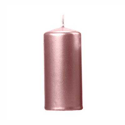 Свеча Цилиндр розовое золото, 12х6см
