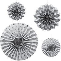 Серебряная Фанты серебро Горошек-Шеврон блеск, 4 шт 1505-1290