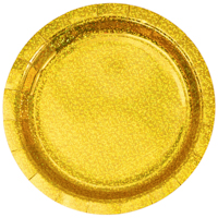 Золотая Тарелки золотые голография 17см 6шт 1502-6699