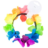 Гавайская вечеринка Ободок Гавайи радужный 1501-6436