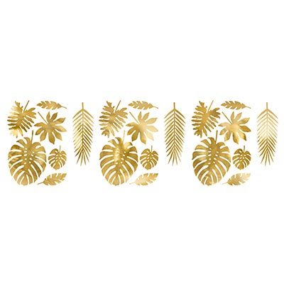 Декор-комплект Листья тропические золото