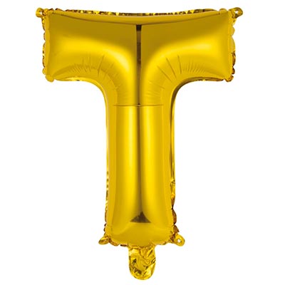 Шарики из фольги Шар Мини буква "Т", 36см Gold
