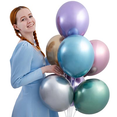 Шарики из латекса Шары 32см Хром Glossy ассорти
