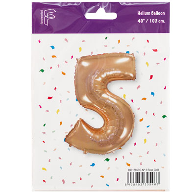 Шарики из фольги Шарик цифра "5", 101см Rose Gold