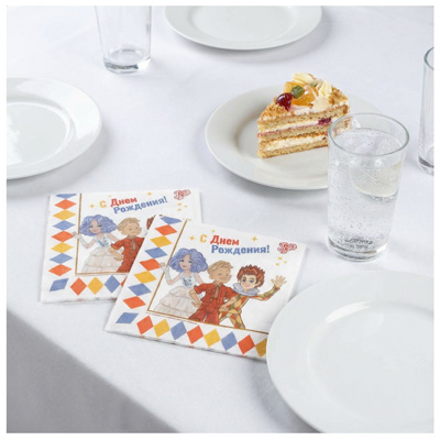 Салфетки Салфетка С ДР Буратино 33см 12шт