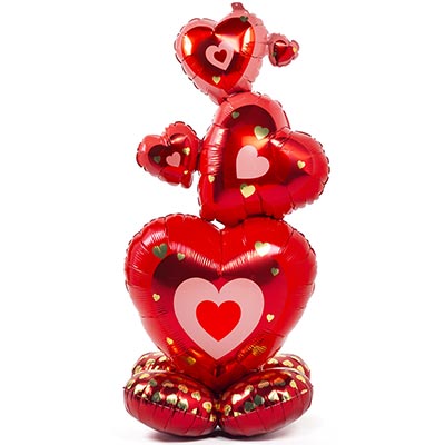 Горячие сердца! Шар напольный Сердца красные, под воздух 1208-0591
