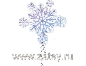 Шарики из фольги Шар фигура Новый год Снежинка