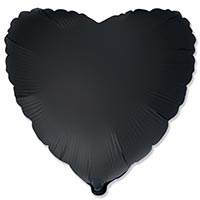 Шар сердце 45см Сатин Сатин Black
