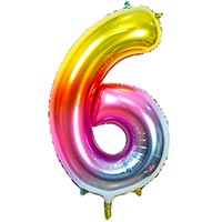 Радужная Шар цифра &quot;6&quot;, 101см Радуга металлик 1207-3401