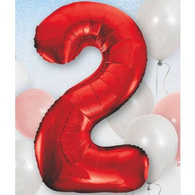 Шарики из фольги Шар цифра "2", 101см Red