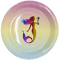 Волшебные Русалки Тарелки Русалка радужная фольг 23см 6 шт 1502-4070