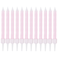 Розовая Свечи Спирали с подст Розовые 6см 12шт 1502-6782