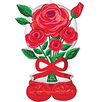 Цветы Любимым Шар фигура под поздух Букет сияние сатин 1208-1007