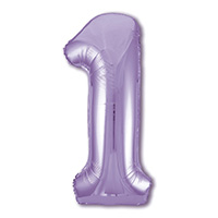 Шар цифра "1", 101см Пастель Lavender