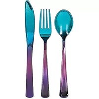 Галактика Столовые приборы пластик Сапфир 8 персон 1502-5810