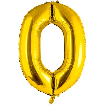 Шарики из фольги Шар цифра "0", 101см Gold