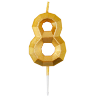 Золотая Свеча -цифра &quot;8&quot; Диамант Золото 4,5см 1502-6716