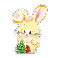 Новый год Плакат Зайчик желтый 25х23см 1505-2241