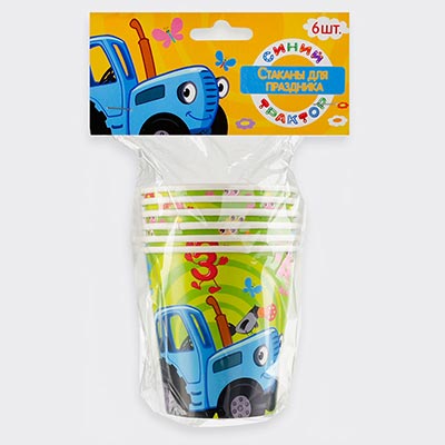 Стаканы Стакан Синий Трактор 250мл 6шт