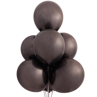 Шарики из латекса Шары 30см хром черные Весёлая Затея