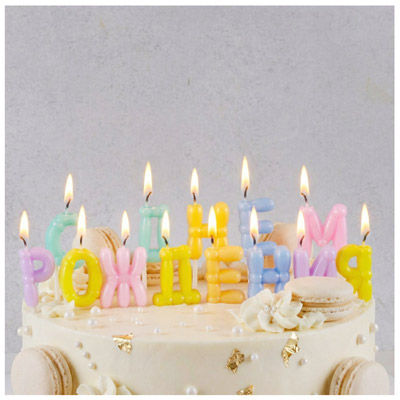 Свечи для торта Свечи С ДНЕМ РОЖДЕНИЯ Возд. шары пастель