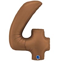 Цифры и числа Шар цифра &quot;4&quot; Сатин Шоколад 102см 1207-6282