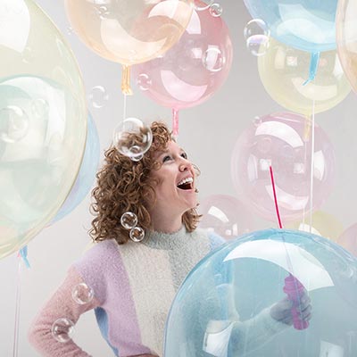Шарики из фольги Шар BUBBLE 45см Кристалл Dark Pink