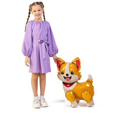 Шарики из фольги Шар фигура под воздух Собака Корги 66см