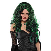 Парик черно-зеленый