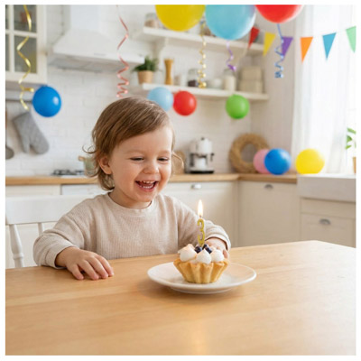 Свечи-цифры Свеча-цифра "3" Элегант Золото 5см