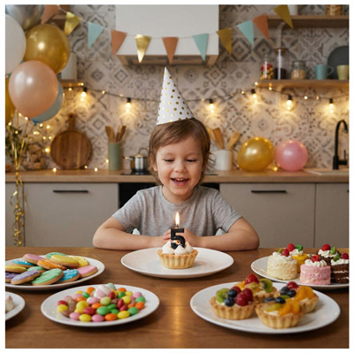 Свечи-цифры Свеча -цифра "5" Диамант черная 4,5см