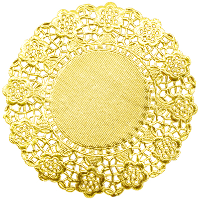Салфетки ажур Круг золото 11 см, 24 шт