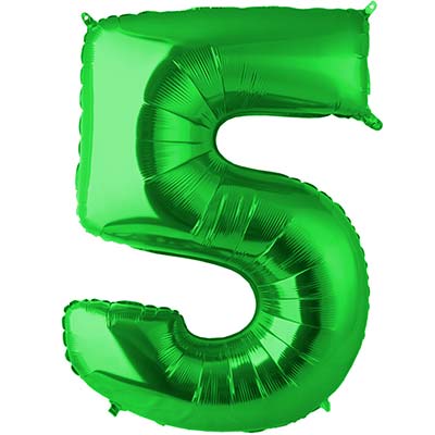 Шарики из фольги Шар цифра "5", 102см Green