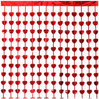 Горячие сердца! Занавес красный Сердца 1х2м 1501-6017