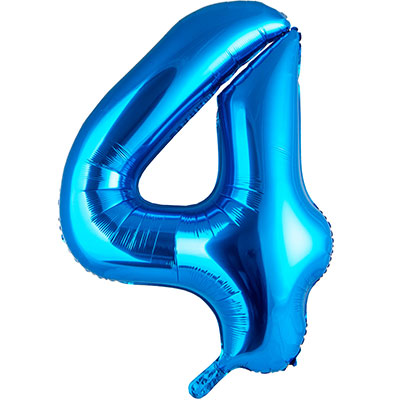 Шарики из фольги Шар цифра "4", 101см Blue