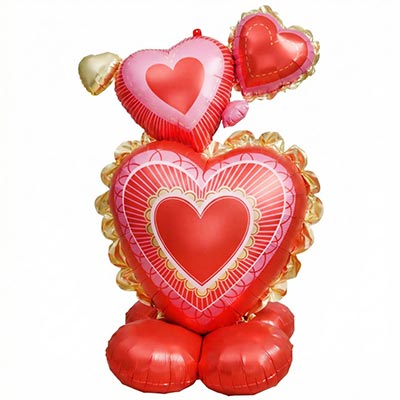 Горячие сердца! Шар фигура под поздух Сердца ажурные 1208-1008