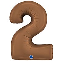 Шар цифра "2" Сатин Шоколад 102см