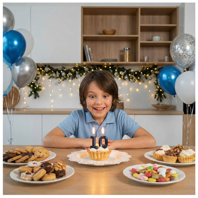 Свечи-цифры Свеча-цифра "0" Диамант черная 4,5см