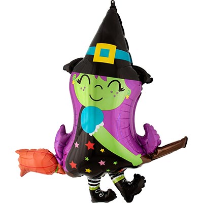 Шарики из фольги Шар фигура Halloween Ведьма на метле