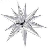 Шарик 3D ЗВЕЗДА 63см Составная Silver